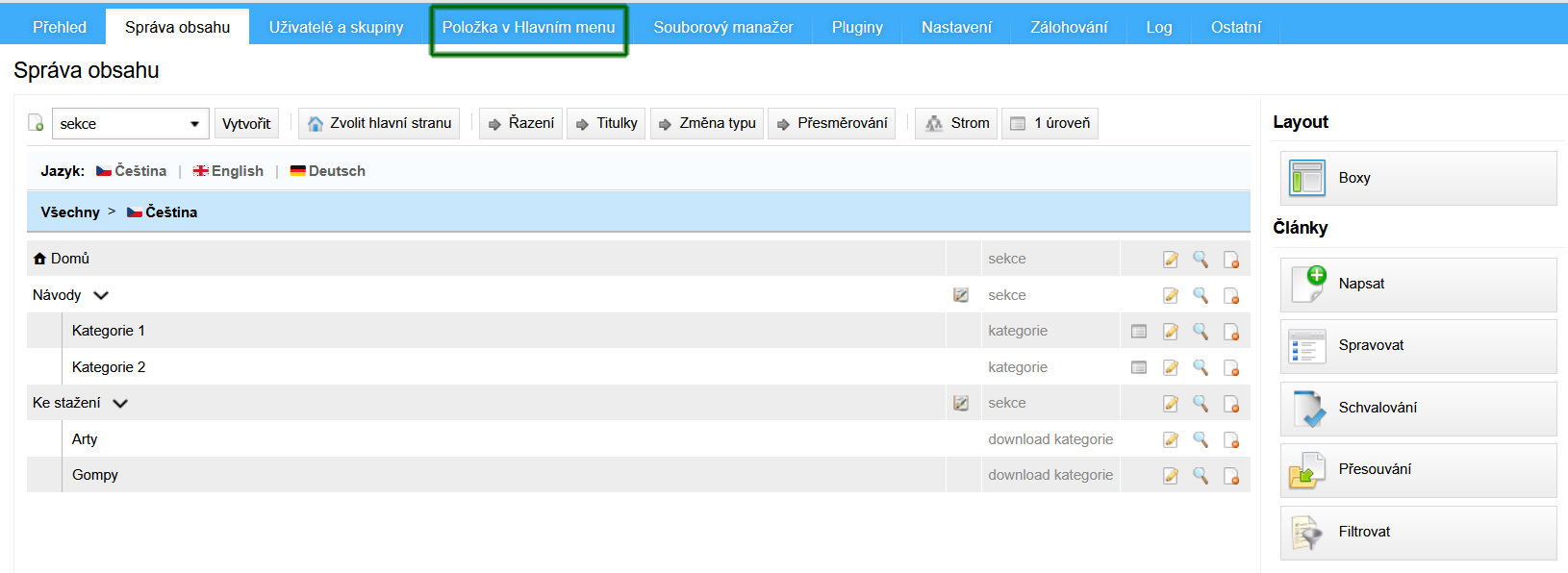 Hlavní Menu